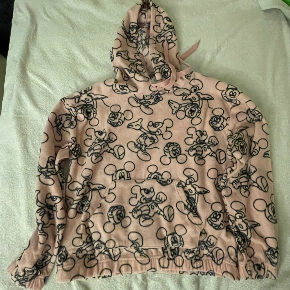 Pink Mickey Mouse fleece hoodie